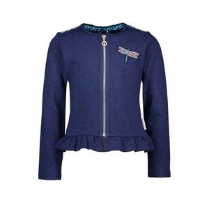Navy Blue Kids Jacket with Dragonfly Embroidery